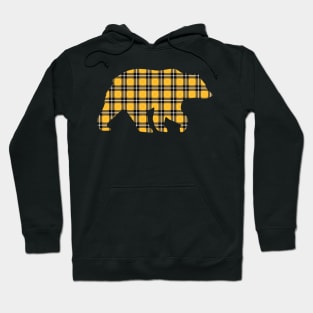 Yellow Plaid Bear Hoodie